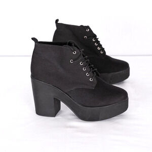 Zara TRF Trafaluc Women's 4" Heel Lace-Up Platform Ankle Boots EU SZ 41 US 10.5